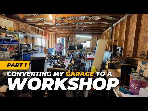 Turning My GARAGE into a WORKSHOP (FINALLY!) #garageworkshop #diyprojects