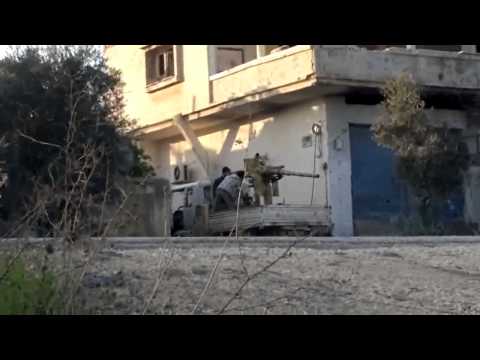 استهداف تحصينات قوات النظام في ريف الرستن بواسطة قذائف مدفعية من قبل كتيبة الناصر