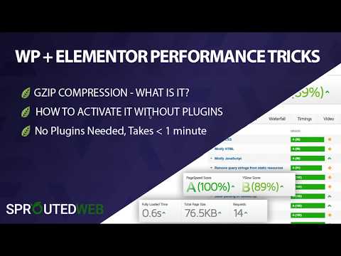 Speed Up Elementor Websites Tutorial (2019) Part 2:  GZip Compression without a plugin