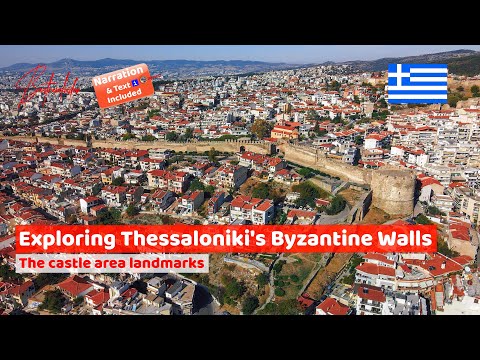 Thessaloniki aerial guide with narration above Byzantine walls