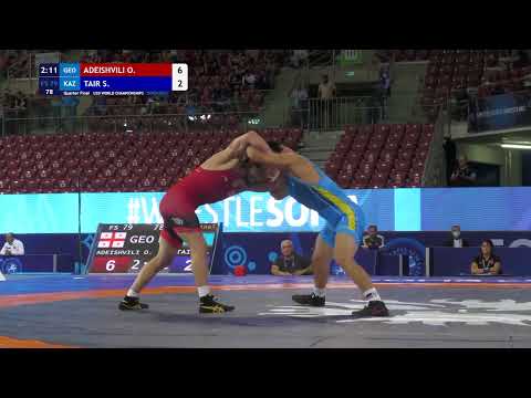 1/4 FS - 79 kg: O. ADEISHVILI (GEO) v. S. TAIR (KAZ)