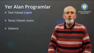 Sosyal Bilimler Enstitüsü Temel İslam Bilimleri Ana Bilim Dalı Yüksek Lisans ve 