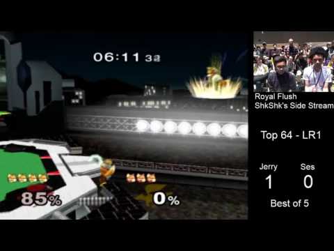 Royal Flush SSBM Top 64 LR1 - Jerry (Default Fox) vs. Ses (Red Fox)