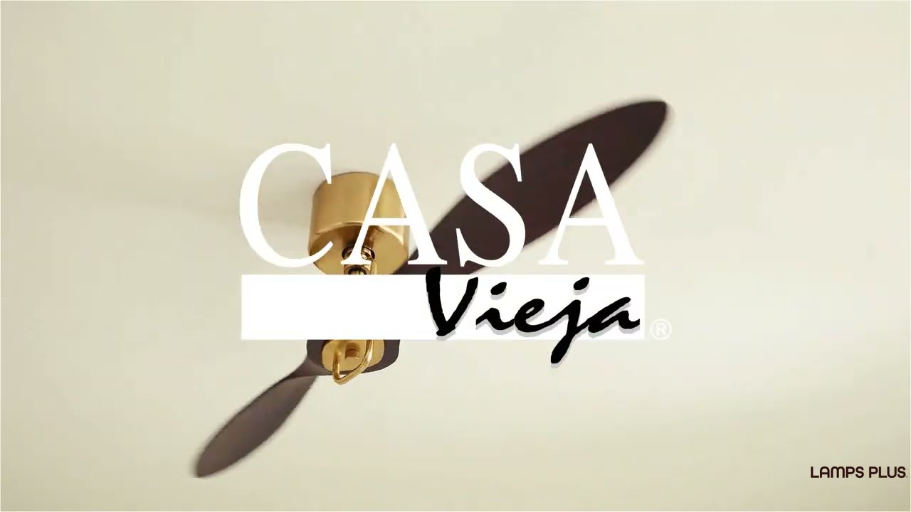 Video 1 Watch A Video About the Casa Vieja Longbow Brass and Walnut Indoor Outdoor Ceiling Fan