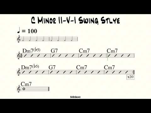 C Minor II-V-I (2-5-1) Swing Style Backing Track (BPM 100)