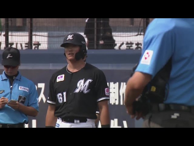 【ファーム】マリーンズ・山本大斗 センター前に落ちるタイムリーヒットで追加点を挙げる!!  2024年6月4日 北海道日本ハムファイターズ 対 千葉ロッテマリーンズ