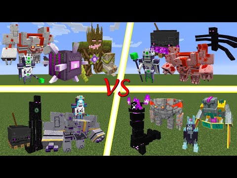 Minecraft Mobs Battle royale! Dungeons Bosses! Minecraft mob battle!