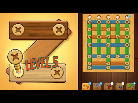 🏅 SCREW PUZZLE: Wood Nut & Bolt 🤪 Level 5 🧩 Gameplay Walkthrough