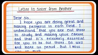 Raksha Bandhan Letter from brother to sister | letter to sister on raksha bandhan in English