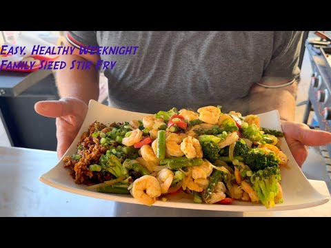 Easy, Healthy, 15 Minute Weeknight Shrimp Stir Fry Dinner