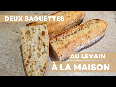 Deux baguettes au levain à la maison. Recette de pain au levain facile !