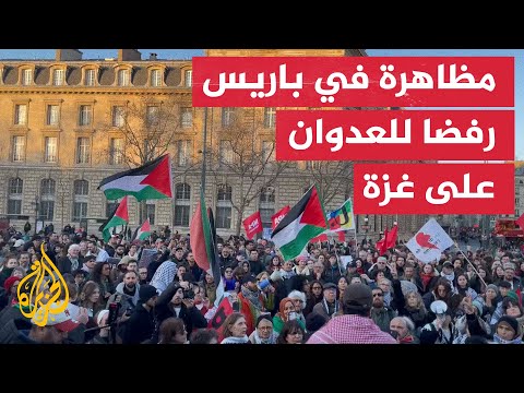 فيديو | ناشطون ينظمون مظاهرة في باريس رفضا لتجدد الحرب الإسرائيلية على غزة