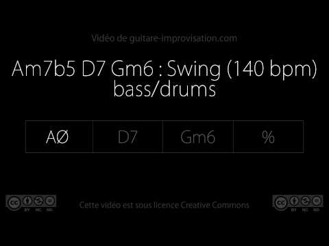 Am7b5 D7 Gm6 : Backing track (swing 140bpm) - bass/drums