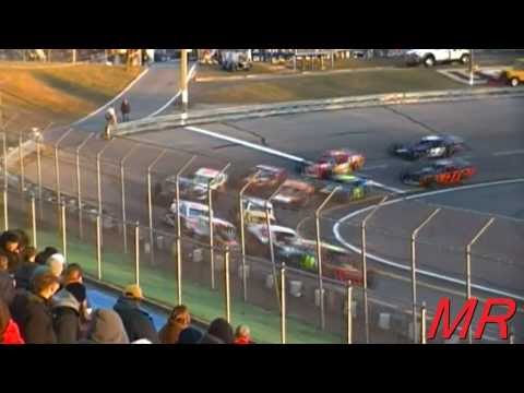 Sportsman Car Climbs Fence At Wall Stadium Speedway Turkey Derby 40 11-29-13