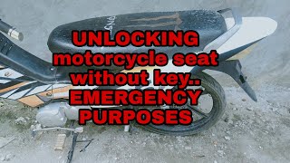 how to unlock motorcycle compartment without key
