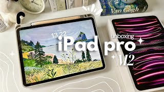 🌱ipad pro m2 11” unboxing + setup ♡ aesthetic ipad accessories 📦