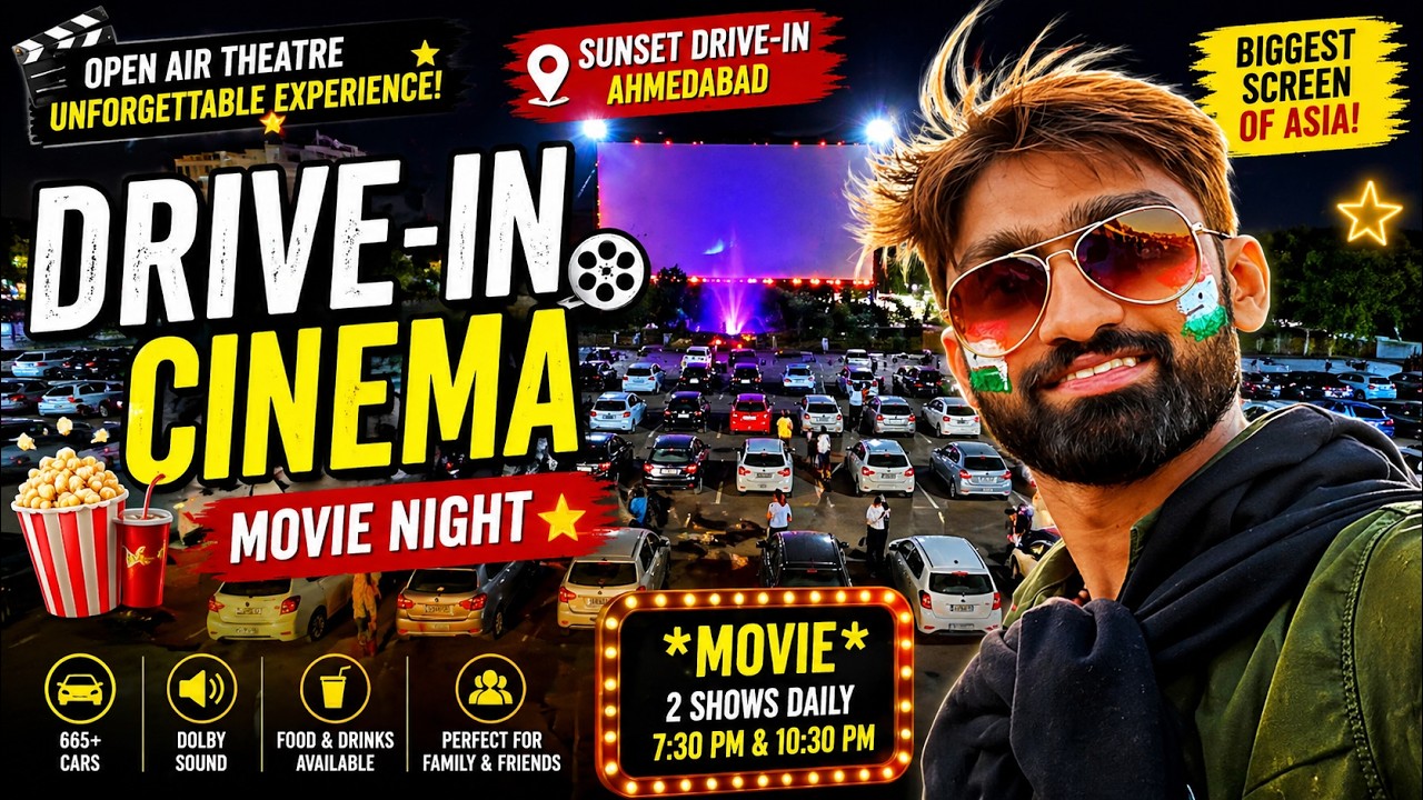 DRIVE-IN-CINEMA 📽️ | AHMEDABAD | *Movie* | Open Air Theatre