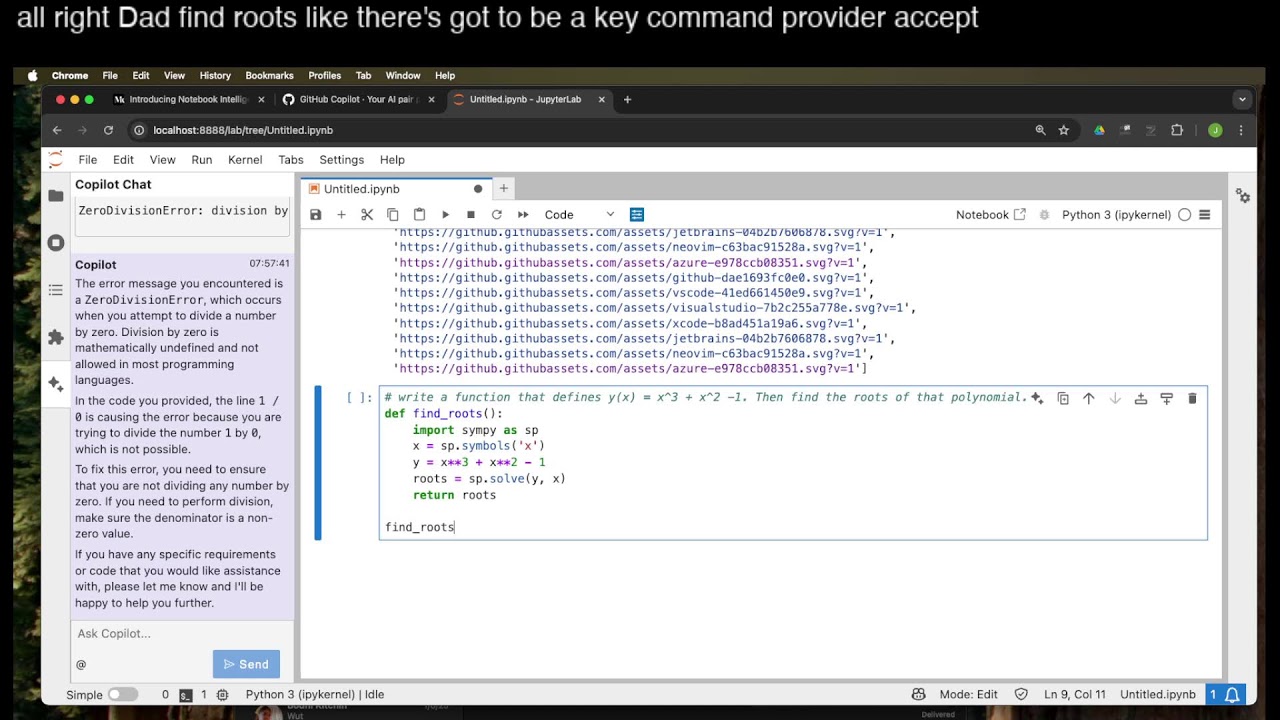 Jupyter notebook + GitHUB Copilot