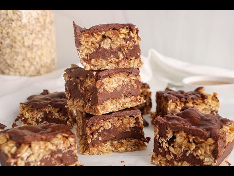 No Bake Peanut Butter Chocolate Oatmeal Bars