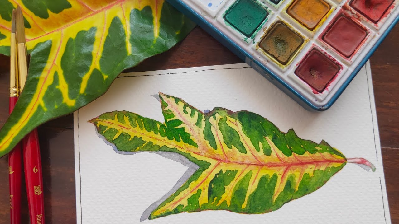 Watercolour Garden Croton Leaf (Tutorial)