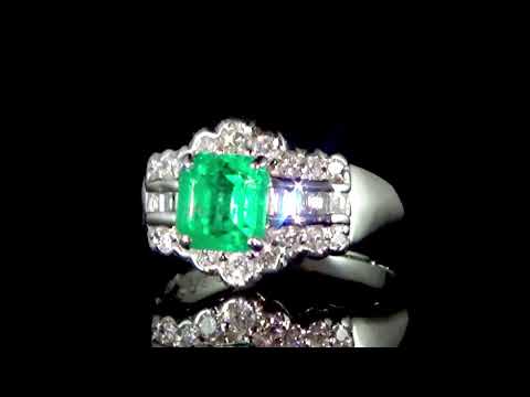 Lady's Platinum 1.54ct Emerald and Diamond Ring
