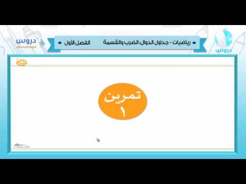 الرابع الابتدائي | الفصل الدراسي الأول 1438 | رياضيات | جداول الدوال الضرب والقسمة