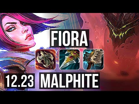 FIORA vs MALPHITE (TOP) | 2.1M mastery, 1600+ games, 6 solo kills | KR Diamond | 12.23