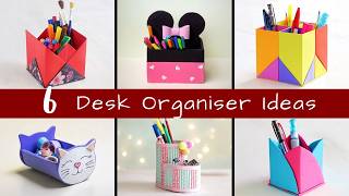 6 DIY Desk Organizer Ideas ✨ | Easy Desk Organization Crafts | Room Decor