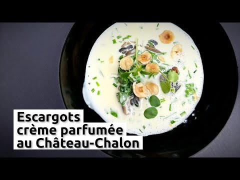 Escargots et crème parfumée au Château-Chalon
