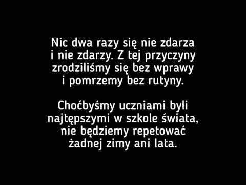 sanah - "Nic dwa razy się nie zdarza" (W. Szymborska) (Tekst/Muzyka)