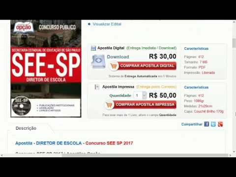 SEE SP DIRETOR ESCOLA SÃO PAULO CONCURSO PÚBLICO 2017 GRUPO MATERIAL GRATUITO EDITAL APOSTILA