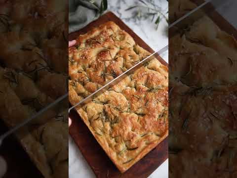 Easy no-knead focaccia bread with rosemary & salt