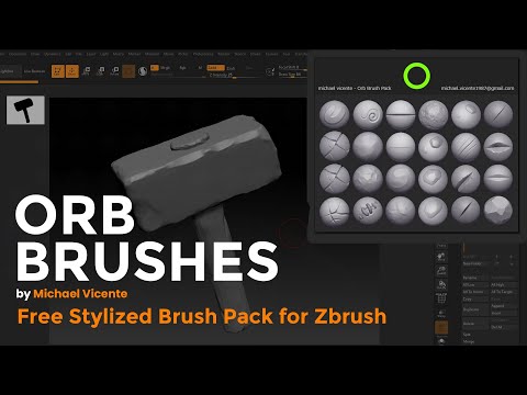 Best Free Brush Pack for Zbrush Orb Brushes by Michael Vicente Zbrush Stylized Brush Pack