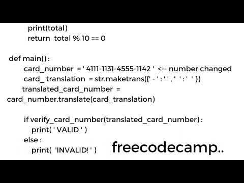 Lmplementing The Luhn Algorithm Python Beta Certification Step 34