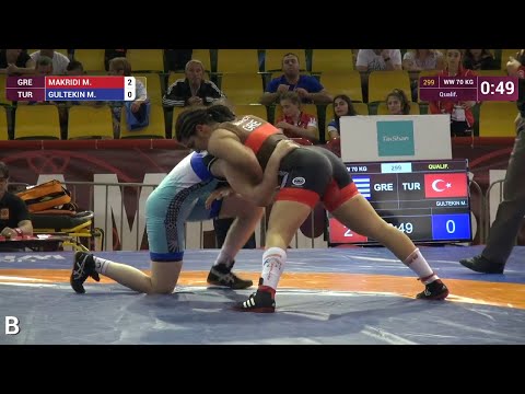 Qual. WW - 70 kg: M. GULTEKİN (TUR) df. M. MAKRIDI (GRE) by VSU1, 12-2