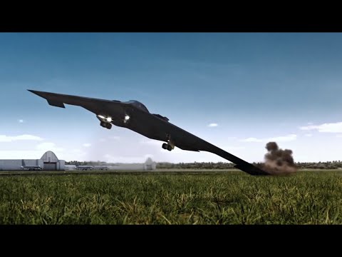 Animation vs Real Life - B-2 Crash #planecrash