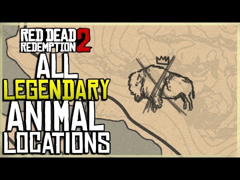 ALL LEGENDARY ANIMAL MAP LOCATIONS IN RED DEAD REDEMPTION 2
