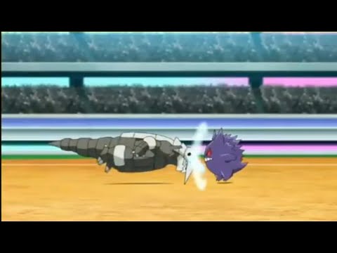 aggron Vs. genger - ash Vs. steven | pokemon journey master 8 battle