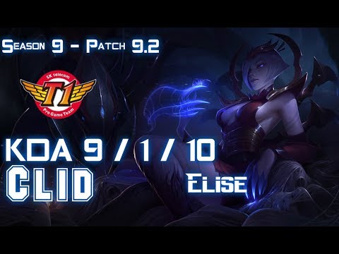 SKT Clid ELISE vs KINDRED Jungle - Patch 9.2 KR Ranked