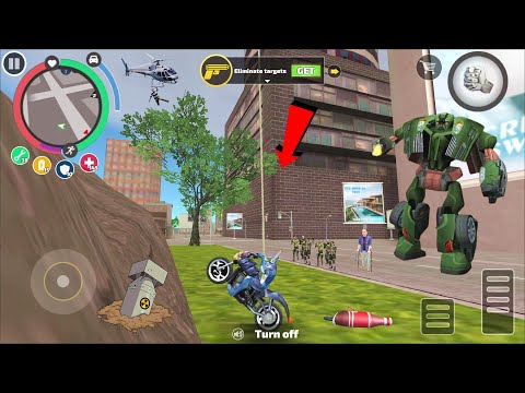 Rope Hero Vice Town (Skull Bike jump on building) Rope Hero Ride Skull Bike - Android Gameplay HD