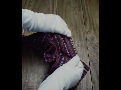 Stripe Maroon & Brown Pure Cotton 68 GSM Handwoven Fabric — video
