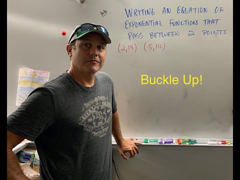 Equation of an Exponential Function Given 2 Points