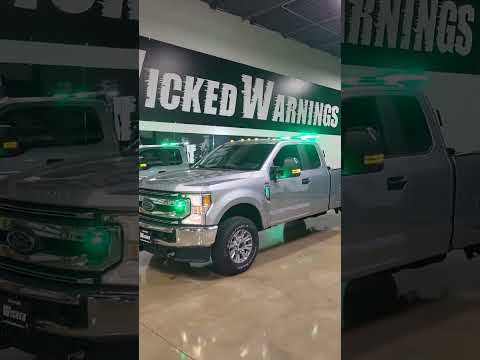 Ford Superduty GREEN emergency light package done @WickedWarnings #lightbar #strobelighting #shorts