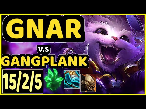 GNAR vs GANGPLANK - 15/2/5 KDA TOP GAMEPLAY - KR Ranked MASTER