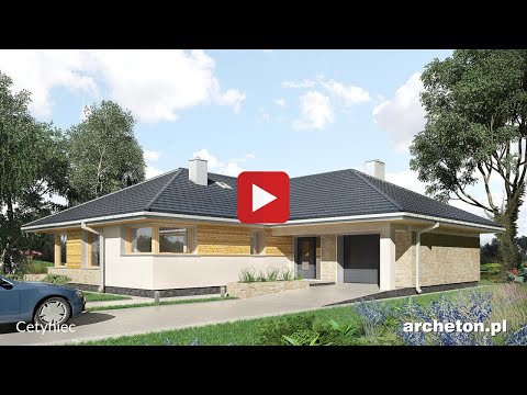 Projekt domu Cetyniec - archeton.pl - parterowy 133,8 m2