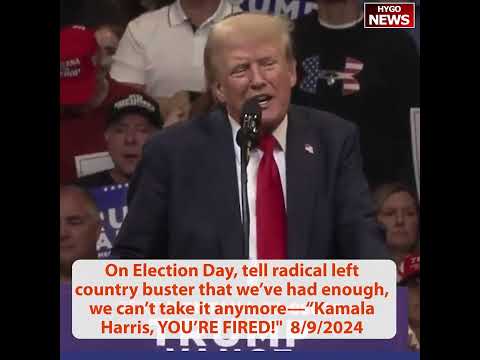 Trump plays compilation of Kamala's radical policies; On Election Day YOU’RE FIRED!