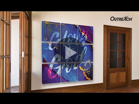 Wall Art, Welcome, Mod Welcome Purple, 24 x 24 Video