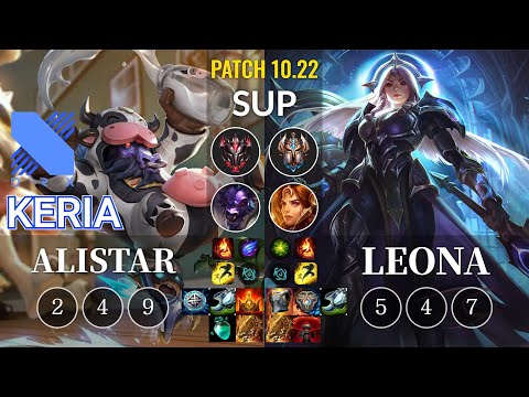 DRX Keria Alistar vs Leona Sup - KR Patch 10.22