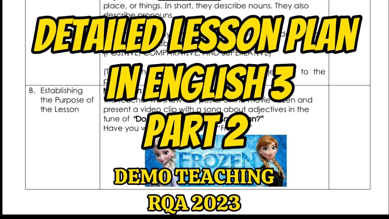 Detailed Lesson Plan in English 3 | DEGREES OF ADJECTIVES | DLP WITH 5 INDICATORS PART 2