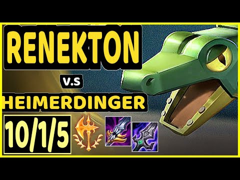 BWIPO (RENEKTON) vs HEIMERDINGER - 10/1/5 KDA TOP GAMEPLAY - EUW Ranked DIAMOND